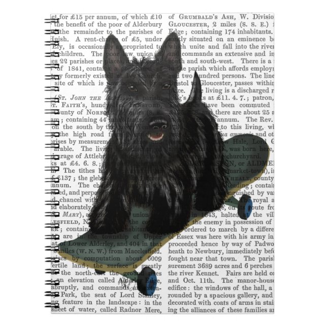 Scottish Terrier and Skateboard Notebook (Front)