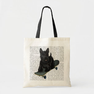 Scottish Terrier and Skateboard Tote Bag