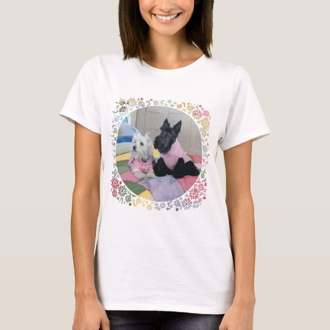 Scottish Terrier and West Highland White Terrier T-Shirt (Front)
