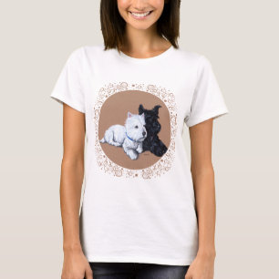 Scottish Terrier  and Westie Design T-Shirt