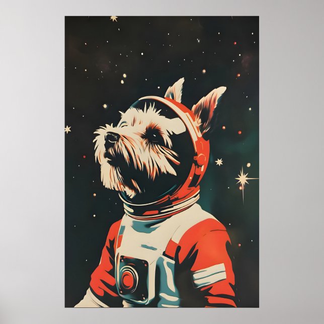 Scottish Terrier Astronaut Poster, Scottish Poster (Front)