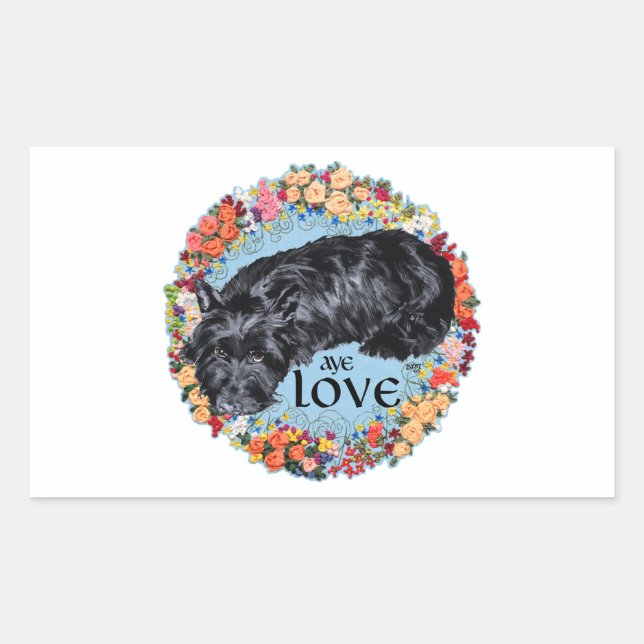Scottish Terrier:  Aye, Love! Rectangular Sticker (Front)