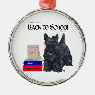 Scottish Terrier Back to School Metal Tree Decoration