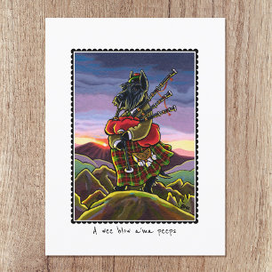 Scottish Terrier Bagpipes Kilt Dog Custom Postcard