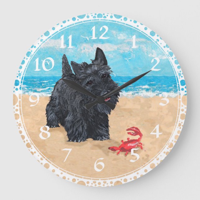 Scottish Terrier Beach Clock (Front)