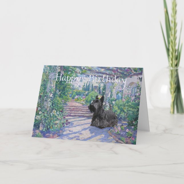Scottish Terrier Birthday Card (Front)