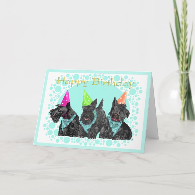 Scottish Terrier Birthday Card (Front)