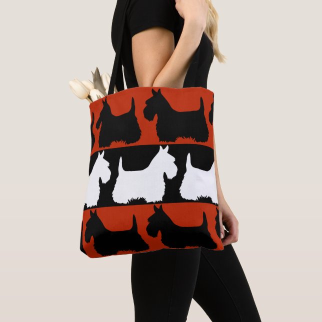 Scottish Terrier black/red/white, Highland dog Tot Tote Bag (Close Up)