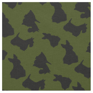 Scottish Terrier black silhouette, Odee green Fabric