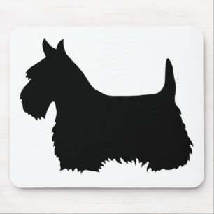 Scottish Terrier black silhouette, Scotland dog Mouse Pad