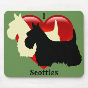Scottish Terrier black silhouette, Scotland dog Mouse Pad