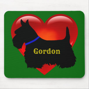 Scottish Terrier black silhouette Scotland green Mouse Pad