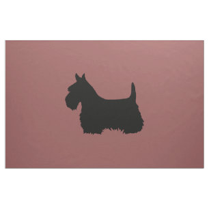 Scottish Terrier black silhouette/zazzle maroon Fabric