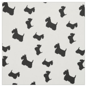 Scottish Terrier black silhouettes Fabric