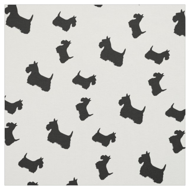 Scottish Terrier black silhouettes Fabric (Swatch)