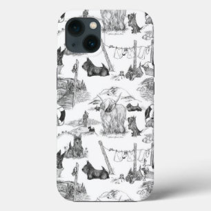 SCOTTISH Terrier Black Toile iPhone 13 Case