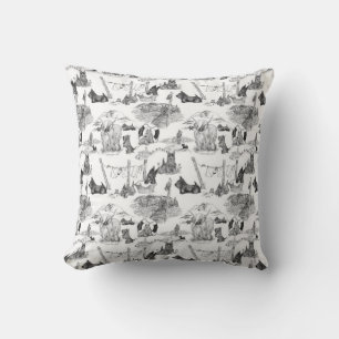 SCOTTISH TERRIER Black Toile Cushion