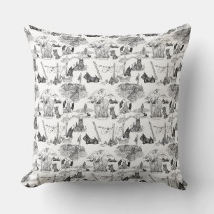 SCOTTISH Terrier Black Toile Cushion