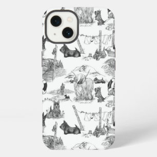 SCOTTISH Terrier Black Toile iPhone 13 Case