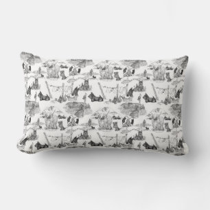 SCOTTISH Terrier Black Toile Lumbar Cushion