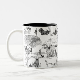 SCOTTISH Terrier Black Toile Two-Tone Coffee Mug