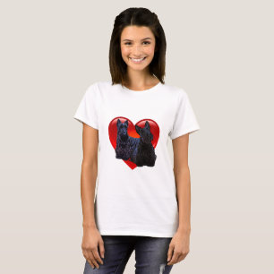Scottish Terrier black/wheaten / red heart T-Shirt