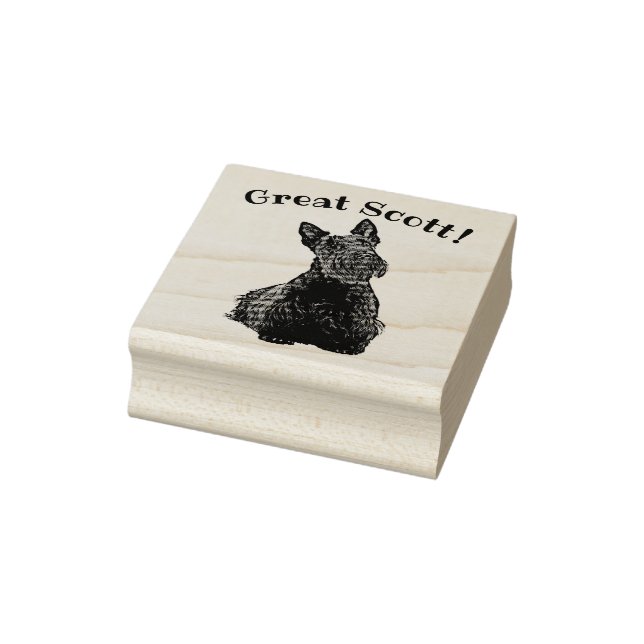 Scottish Terrier, black/white, Great Scott! Rubber Stamp (Stamp)