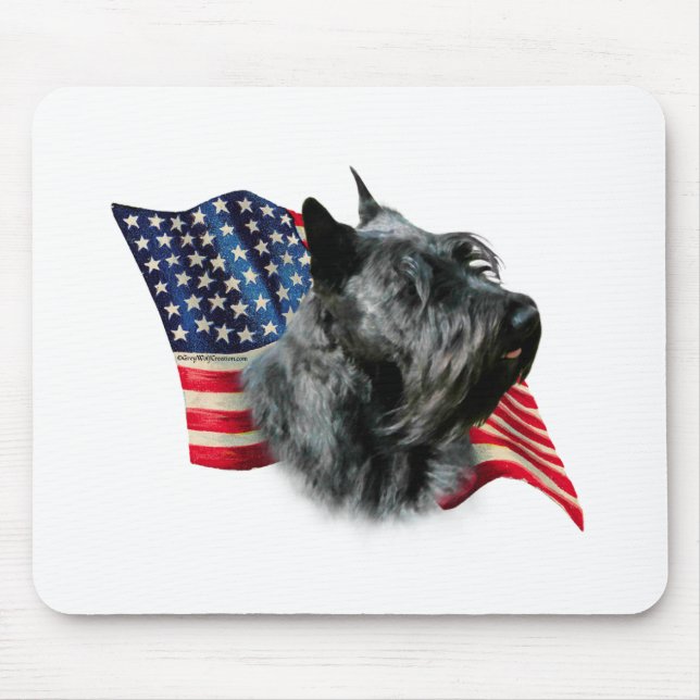 Scottish Terrier (blk) Flag Mouse Pad (Front)