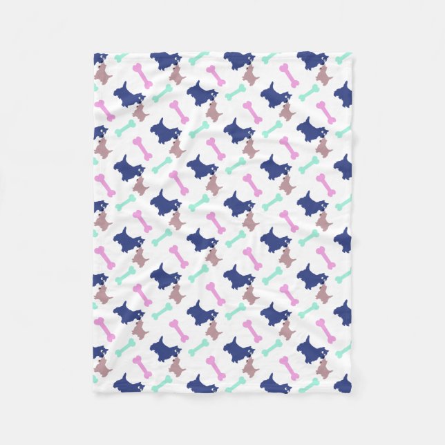 Scottish Terrier Bones choose colour Dog Blanket 2 (Front)