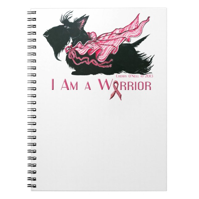 Scottish Terrier Breast Cancer Warrior Notebook (Front)