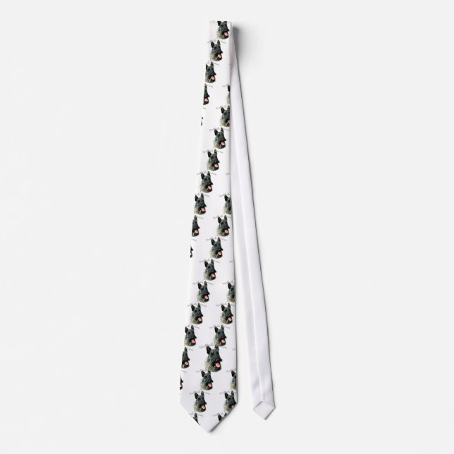 Scottish Terrier (brindle) Dad 2 Tie (Front)