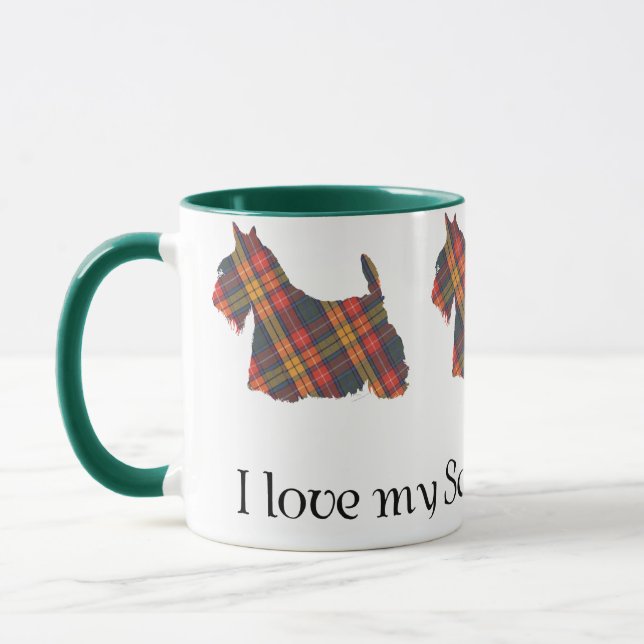 Scottish Terrier Buchanan Tartan Mug (Left)