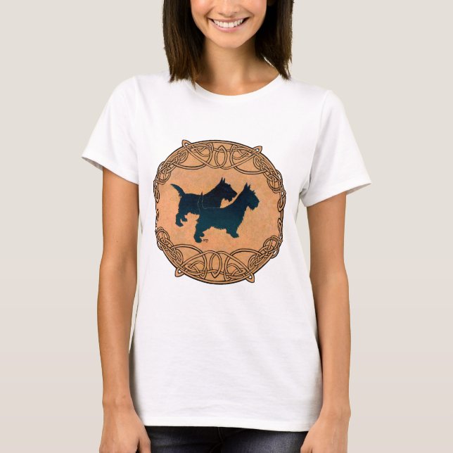 Scottish Terrier Celtic Design T-Shirt (Front)