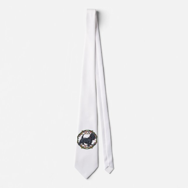 Scottish Terrier Celtic Knotwork Tie (Front)