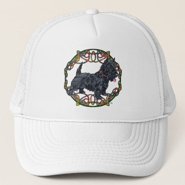 Scottish Terrier Celtic Knotwork Trucker Hat (Front)