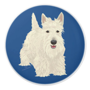 Scottish Terrier Ceramic Knob