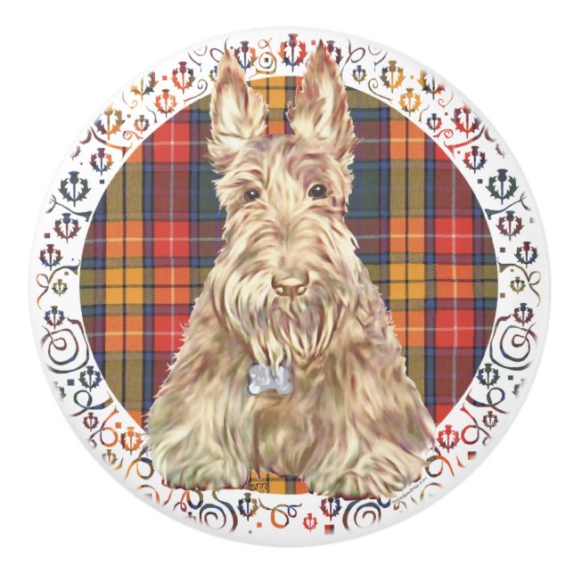 Scottish Terrier Ceramic Knob (Front)