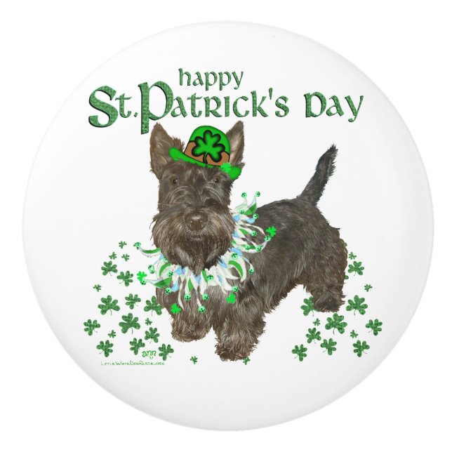 Scottish Terrier Ceramic Knob (Front)