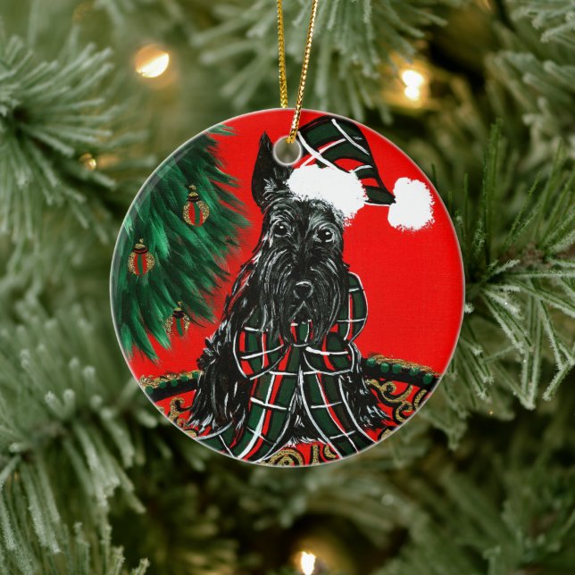 Scottish Terrier Ceramic Ornament (Tree)