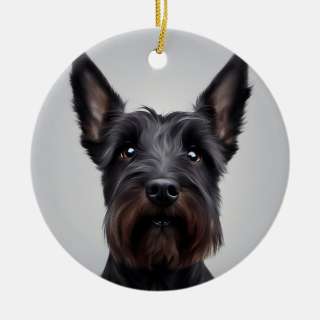 Scottish Terrier Ceramic Ornament (Front)