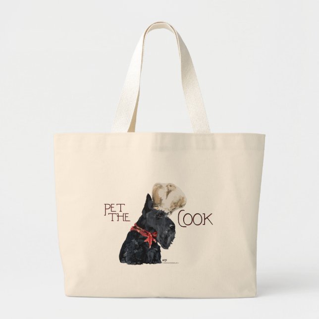 Scottish Terrier Chef Large Tote Bag (Front)