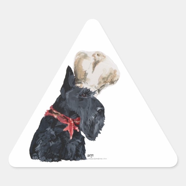 Scottish Terrier Chef Triangle Sticker (Front)