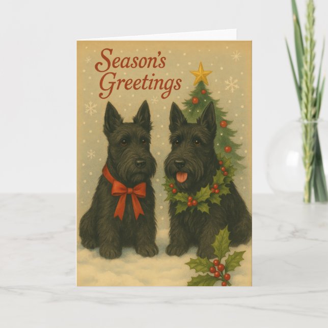 Scottish Terrier Christmas Card (Front)