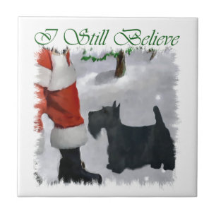 Scottish Terrier Christmas Ceramic Tile