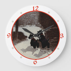 Scottish Terrier Christmas Clock