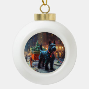 Scottish Terrier Christmas Festive Season  Ceramic Ball Christmas Ornament