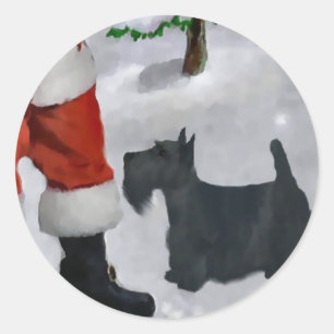 Scottish Terrier Christmas Gifts Classic Round Sticker