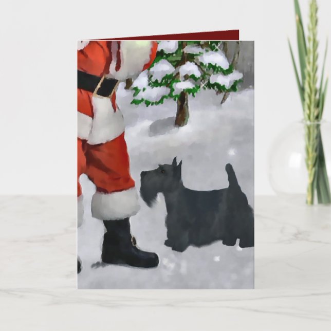 Scottish Terrier Christmas Gifts Holiday Card (Front)