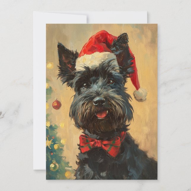 Scottish Terrier Christmas Holiday Card (Front)