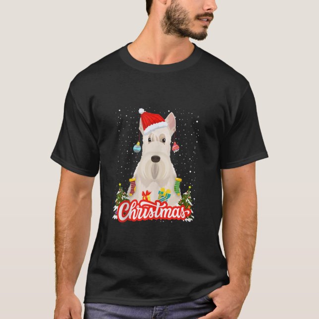 Scottish Terrier Christmas Idea For Women Xmas Sco T-Shirt (Front)